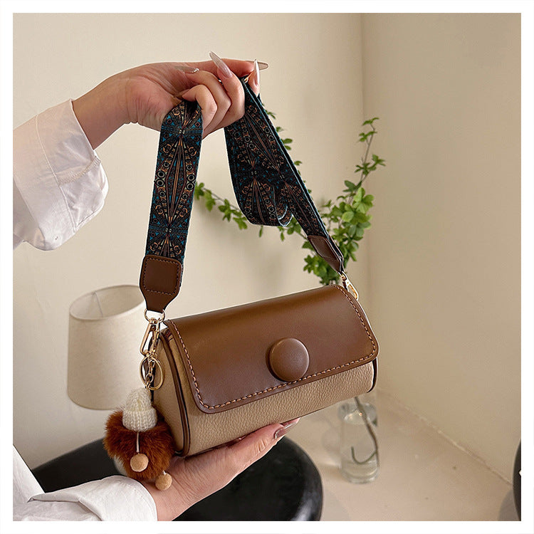 DIY PU Leather Crossbody Bag Kit for Beginners – Pre-Cut Shoulder Purse Sewing Craft Kit with Video Tutorial, Handmade Gift Bag