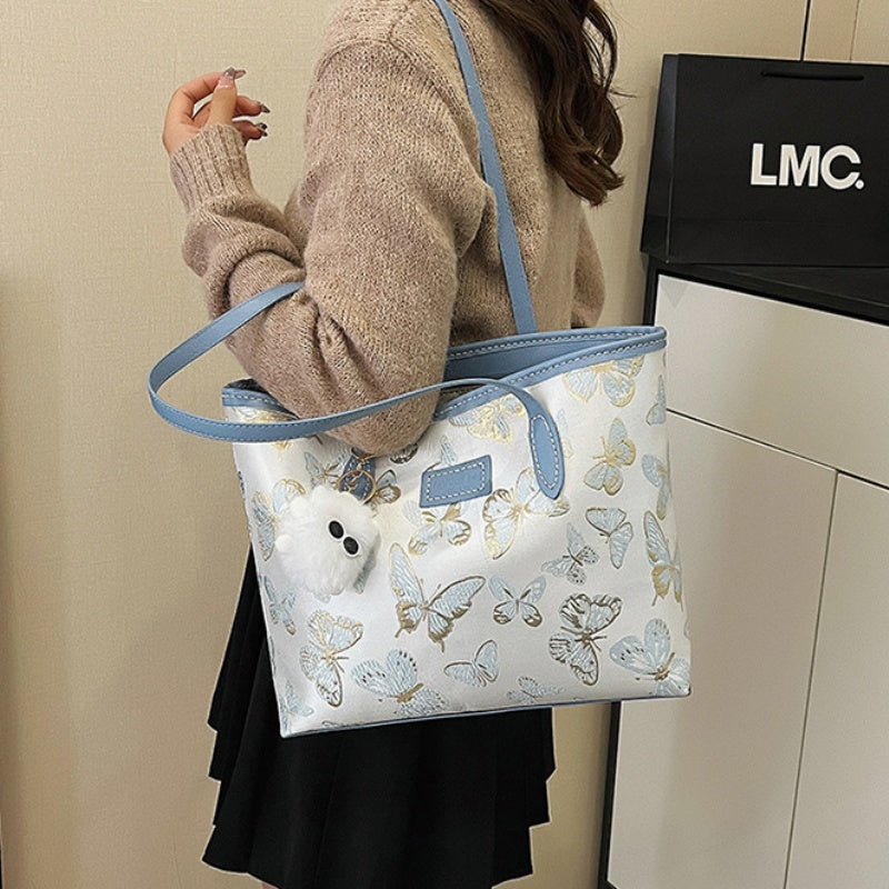 DIY Fabric Tote Bag Kit for Beginners | Handmade Shoulder Handbag Sewing Craft Set with Video Tutorial | Large Capacity DIY Bag