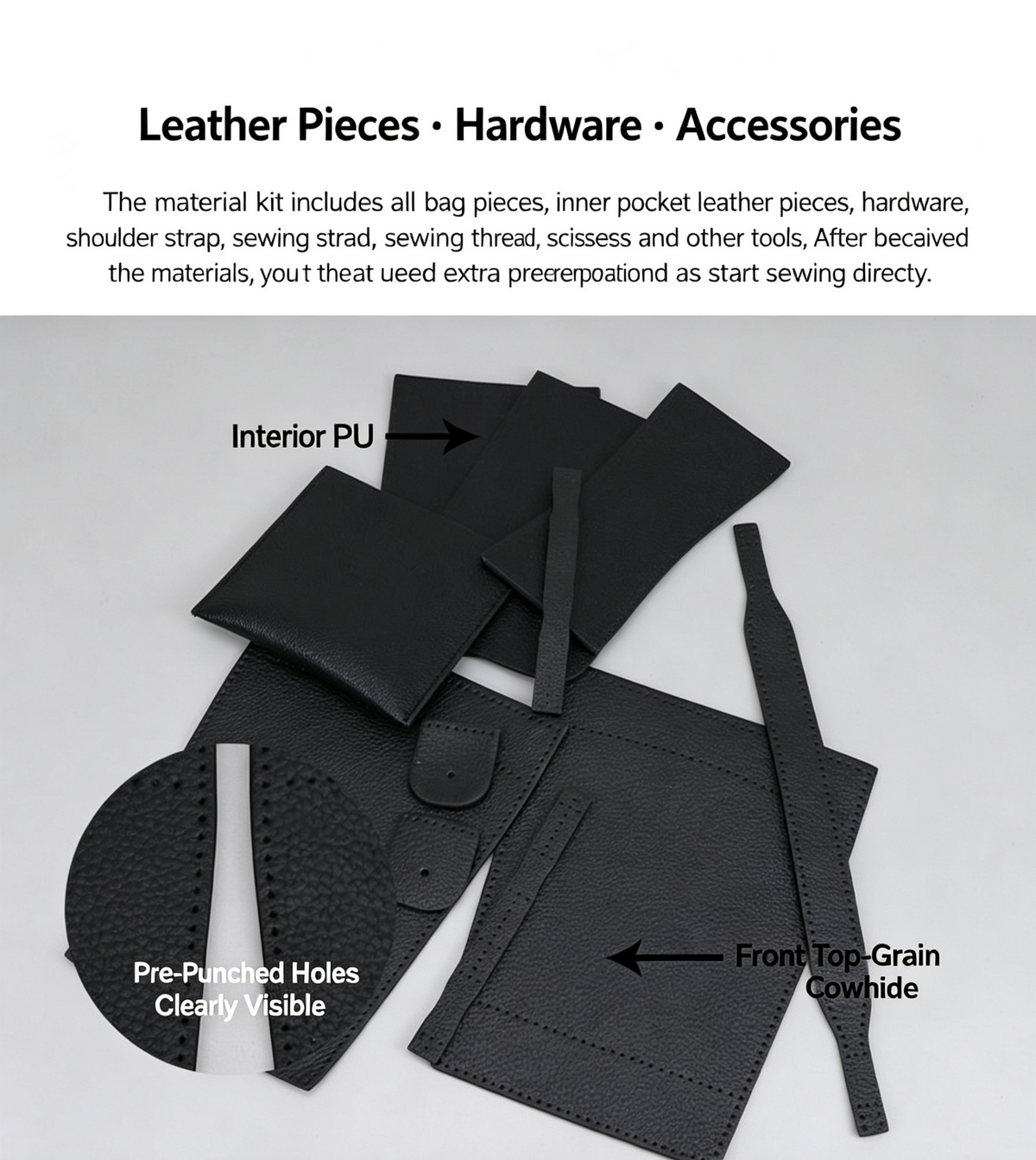 DIY Woven Leather Bucket Bag Kit – Full-Grain Leather Shoulder & Crossbody Bag Making Kit
