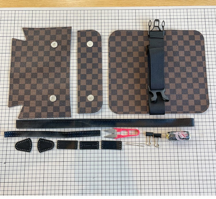 DIY PU Leather Crossbody Bag Kit – Handmade Shoulder Bag Craft Kit for Beginners with Video Tutorial (Letter Design Vintage Style)