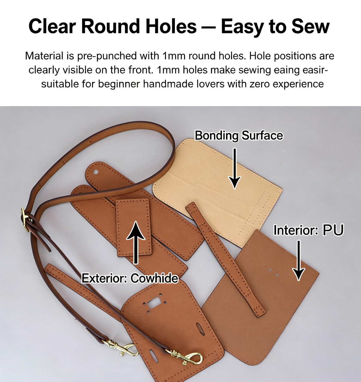 DIY Leather Phone Bag Kit – Beginner Crossbody & Shoulder Bag Making Kit
