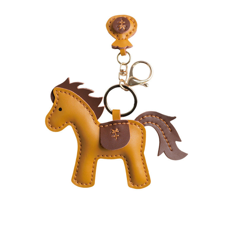DIY Leather Horse Keychain Kit – Handmade Genuine Leather Craft Set with Video Tutorial (Multicolor)
