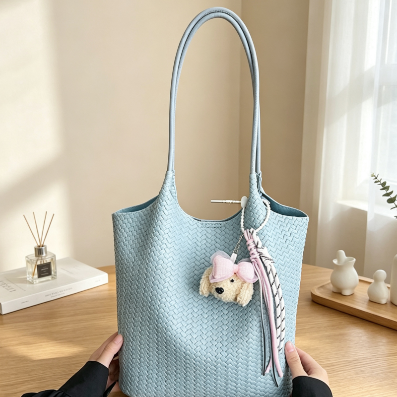 DIY Woven Shoulder Bag Kit for Beginners, Handmade PU Leather Crossbody Bag Making Kit, Creative Sewing Craft Gift for Women