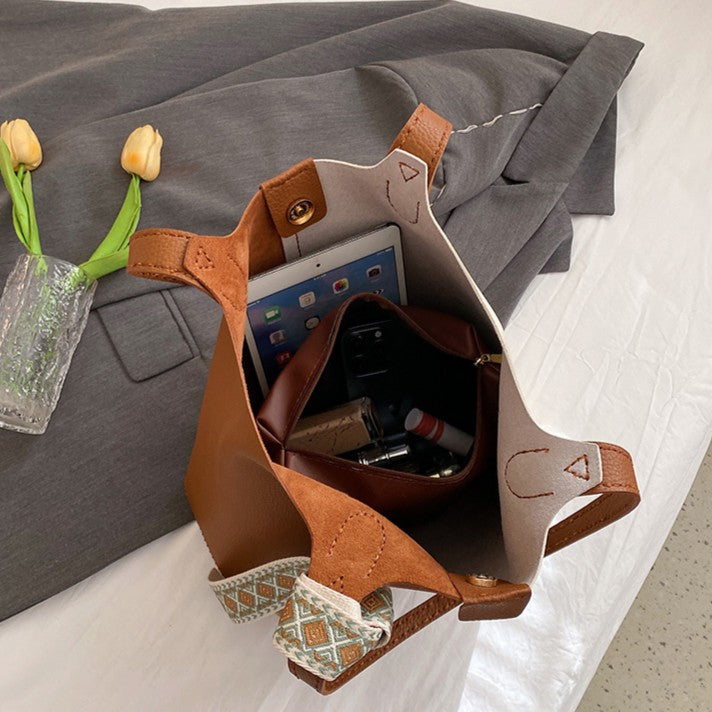 DIY Handmade PU Leather Tote Bag Kit – Beginner-Friendly Craft Set with Pre-Cut Materials & Video Tutorial | Large Capacity Shoulder & Hand Carry Bag