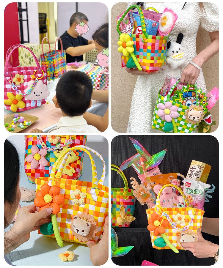 DIY Colorful Woven Tote Bag Kit for Mother’s Day | Handmade Handbag Craft Set with Pre-Cut Materials & Video Tutorial | Beginner Friendly Gift Bag