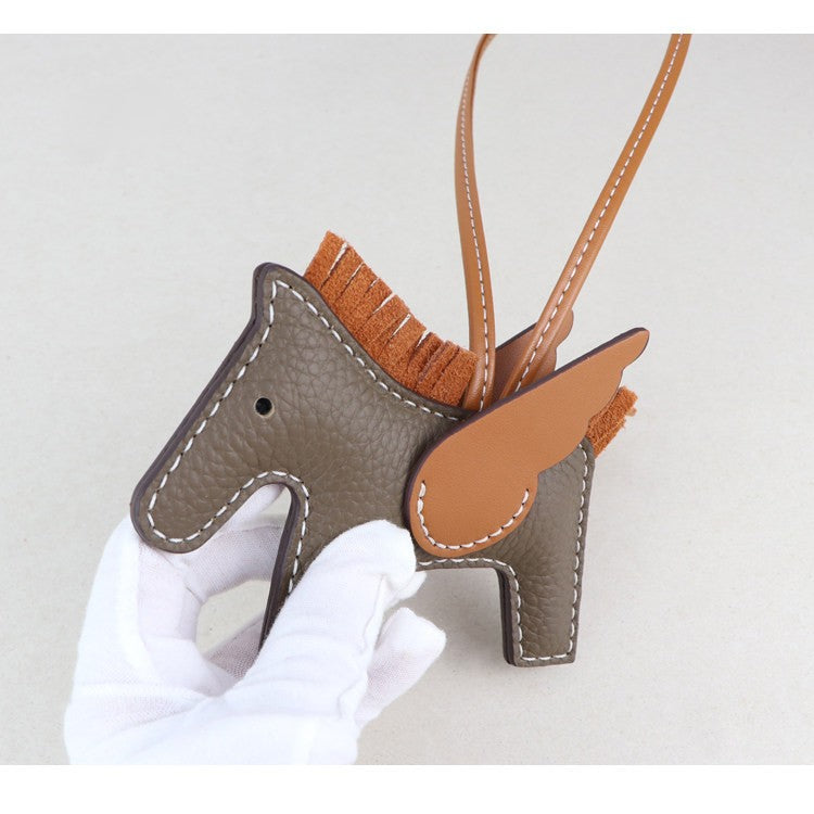 DIY Leather Angel Horse Charm Kit – Handmade Pony Keychain Bag Charm Craft Set for Beginners