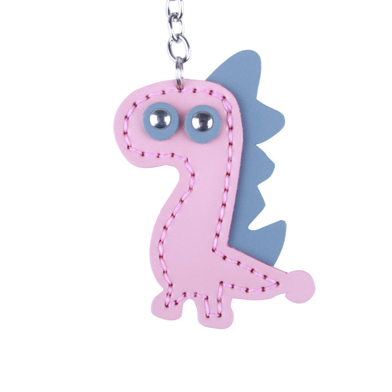 DIY Leather Dinosaur Keychain Kit – Handmade Cute Dino Charm Craft Set for Beginners