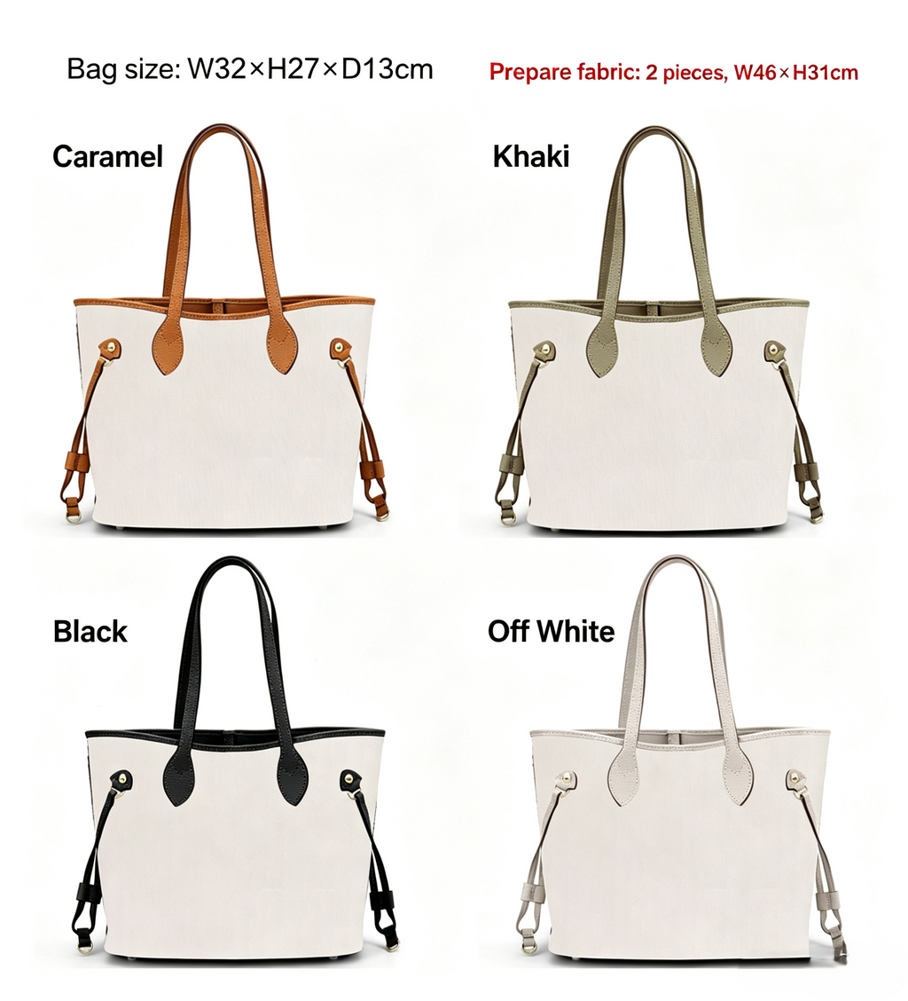 DIY Leather Tote Bag Kit – Beginner Large Cowhide Work & Shoulder Bag