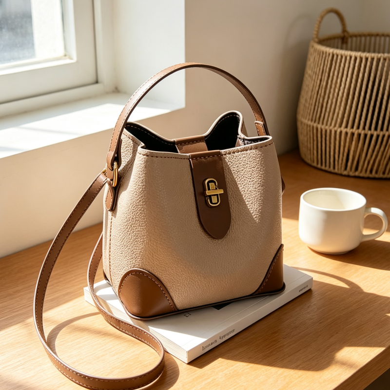 DIY PU Leather Bucket Bag Kit | Beginner-Friendly Handmade Crossbody Tote Bag Craft Set with Video Tutorial