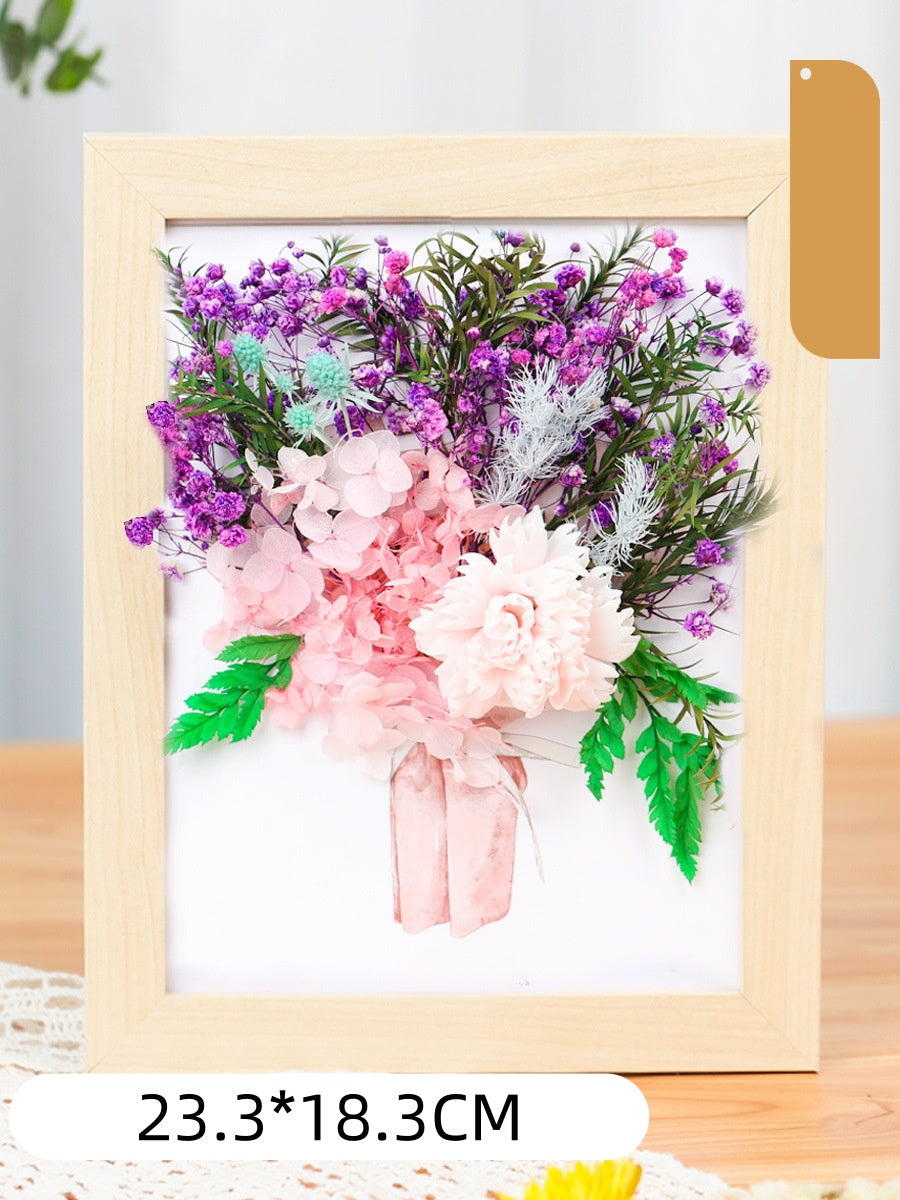 DIY Dried Flower Photo Frame Kit | Natural Preserved Flower Craft Set with Wooden Frame | Handmade Home Decor & Gift for Mother’s Day