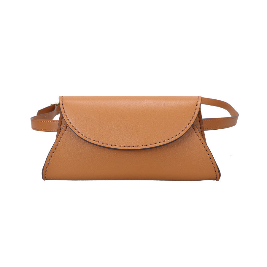 DIY Vintage Leather Fanny Pack Kit for Beginners, Handmade Genuine Cowhide Mini Waist Bag Making Kit, Creative Sewing Craft Gift