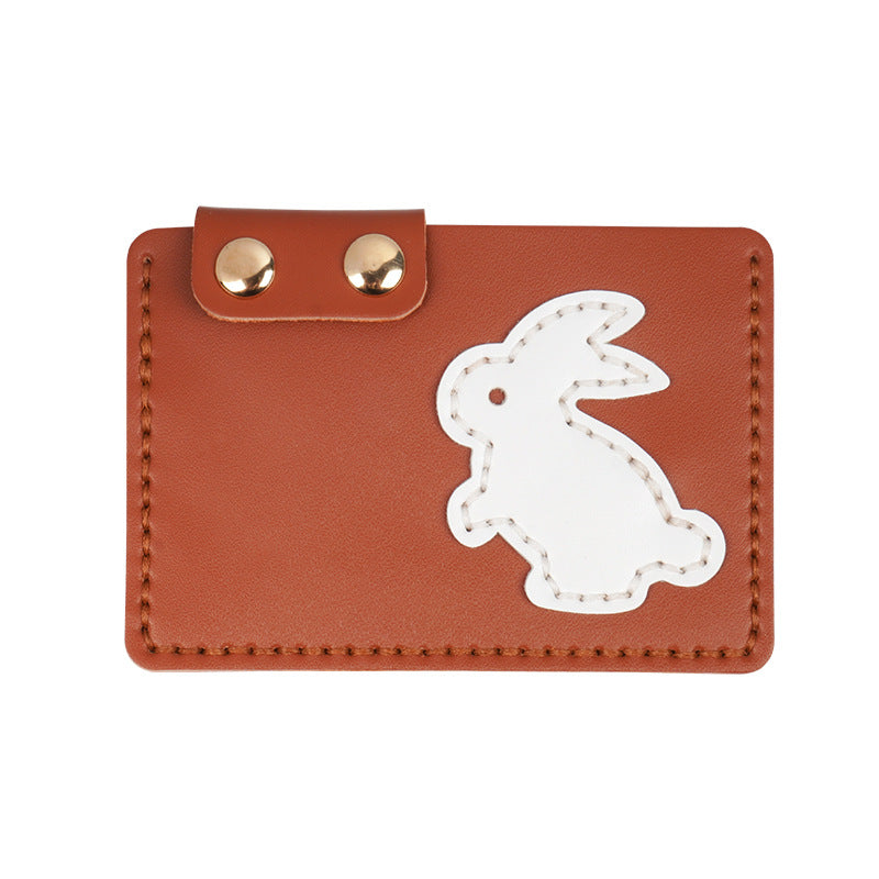 DIY Leather Bunny Wallet Kit – Handmade Colorful Leather Craft Wallet Set for Beginners