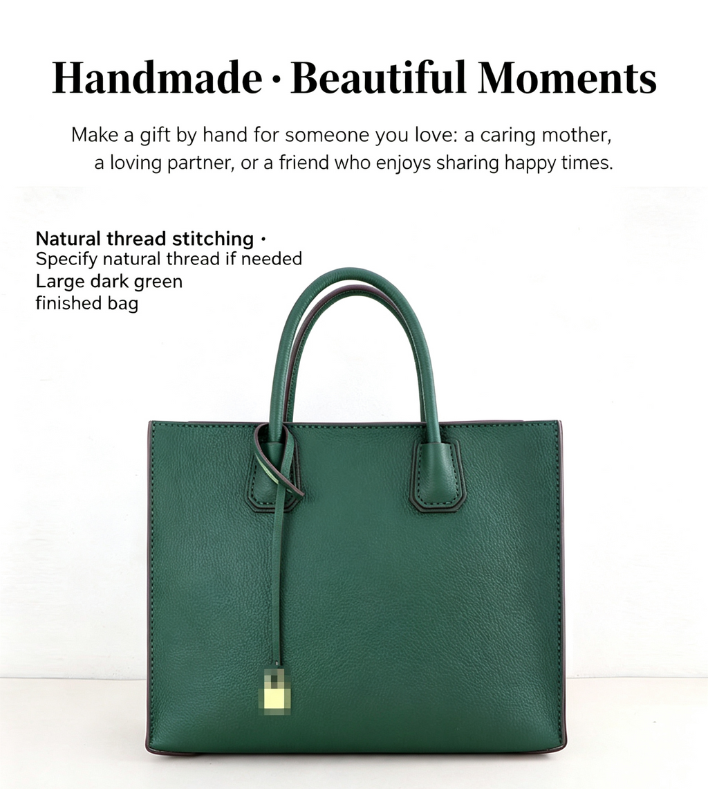 DIY Leather Tote Bag Kit – Beginner Top-Grain Cowhide Crossbody & Shoulder Bag