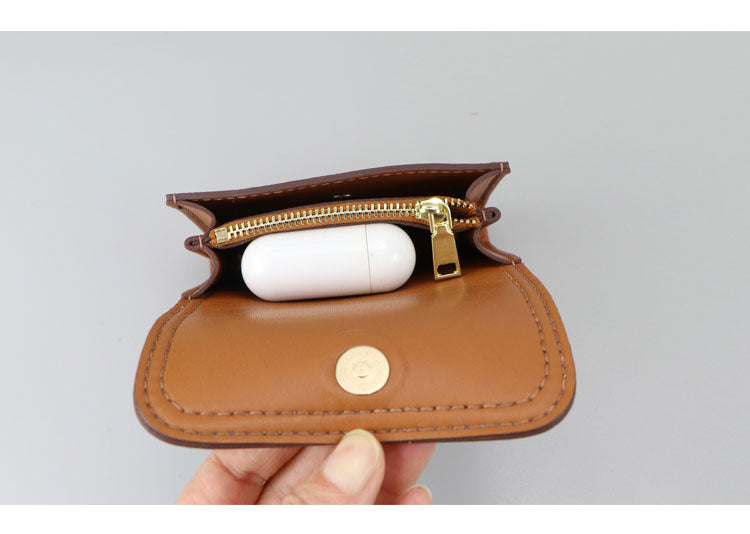 DIY Leather Coin Purse Kit – Handmade Genuine Leather Mini Wallet Craft Set for Beginners with Video Tutorial