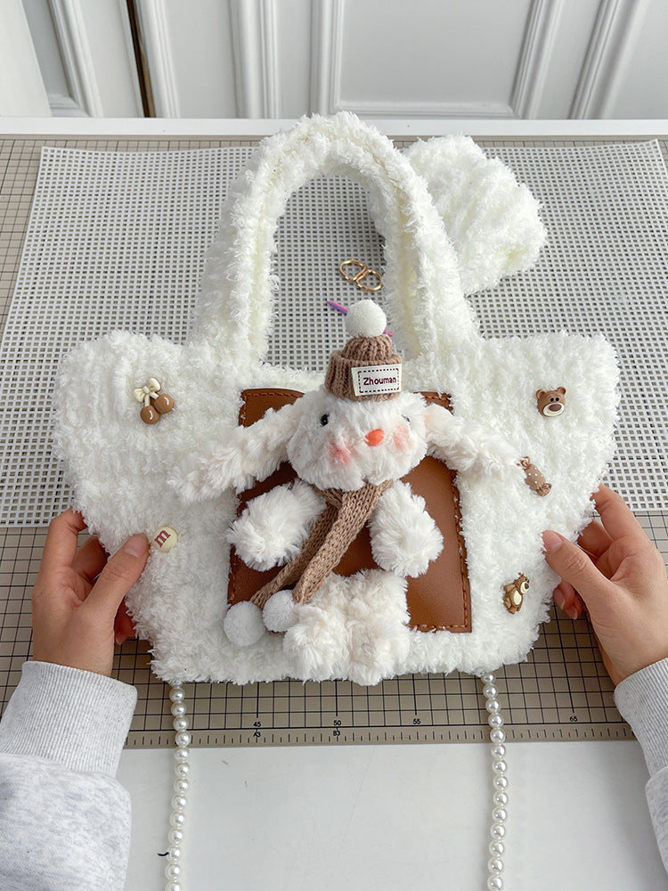 DIY Plush Woven Shoulder Bag Kit for Beginners | Handmade Crossbody Tote Bag Craft Set with Video Tutorial