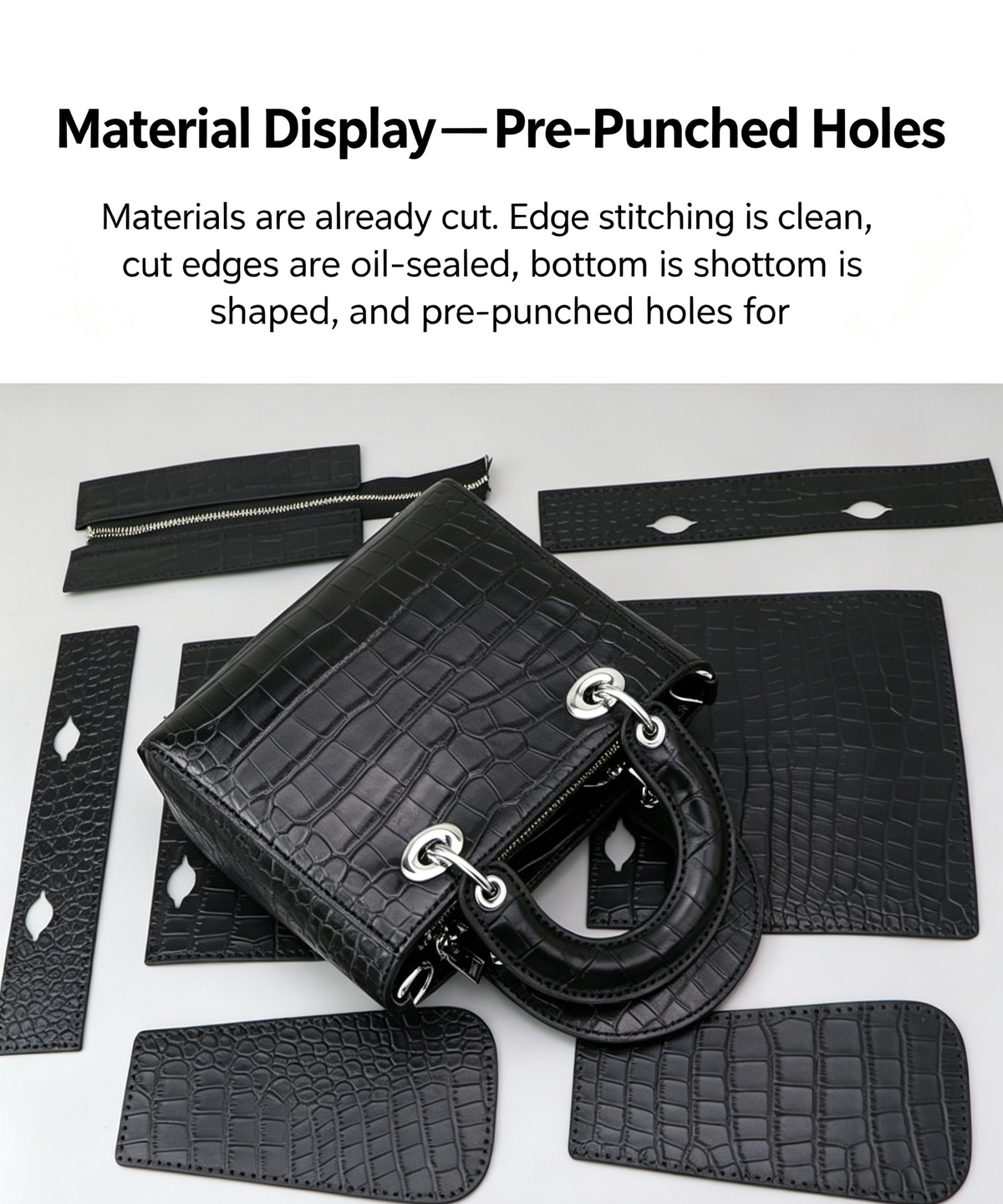 DIY Women's Leather Handbag Kit – Full-Grain Leather Crossbody & Shoulder Bag Making Kit