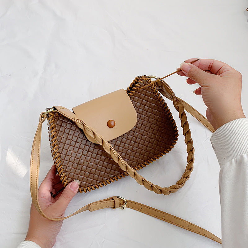 DIY PU Leather Handbag Kit for Beginners – Pre-Cut & Pre-Punched Sewing Craft Bag Set with Video Tutorial, Adjustable Strap, Handmade Gift