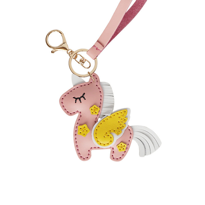 DIY Leather Unicorn Keychain Kit – Handmade Cute Unicorn Charm Craft Set with Video Tutorial