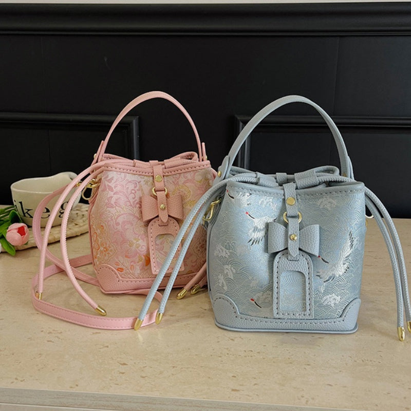 DIY PU Leather Bow Bucket Bag Kit | Beginner-Friendly Vintage Handbag Craft Set with Video Tutorial