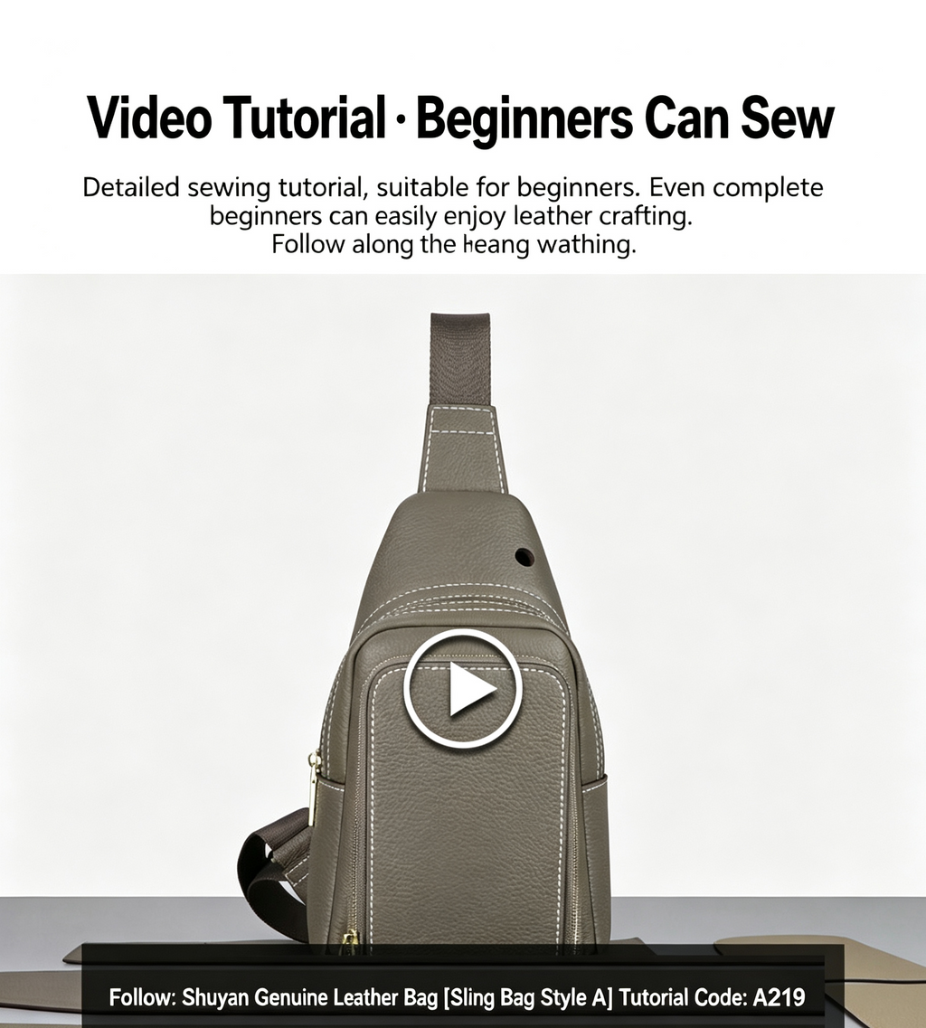 DIY Men's Leather Sling Bag Kit – Full-Grain Leather Crossbody Bag Making Kit