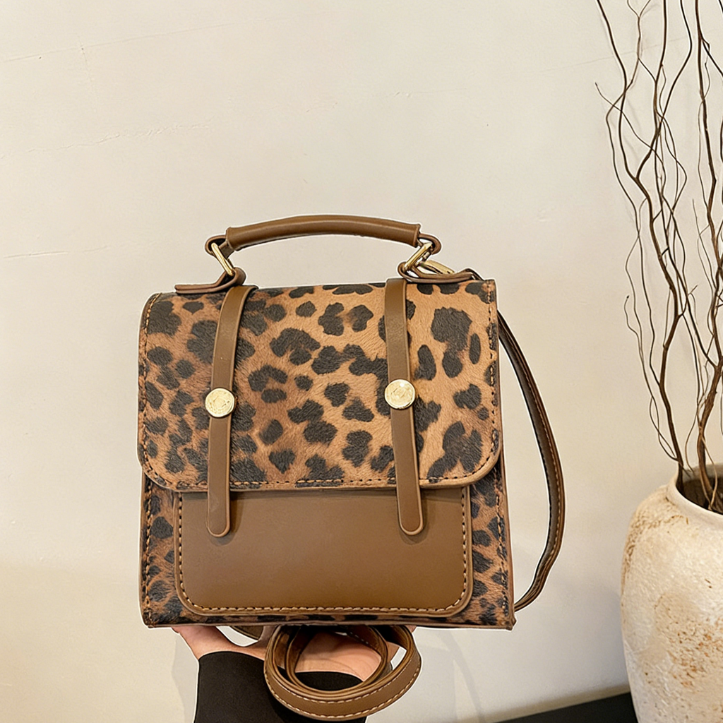 DIY Leopard Print Backpack Kit for Beginners | Handmade PU Leather Mini Backpack Sewing Kit with Video Tutorial