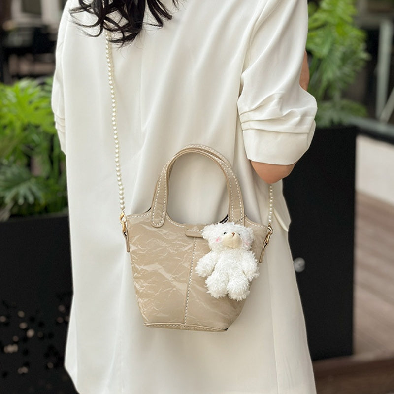 DIY PU Leather Crossbody Handbag Kit for Beginners – Handmade Purse Sewing Set with Video Tutorial, Shoulder Tote Craft Gift