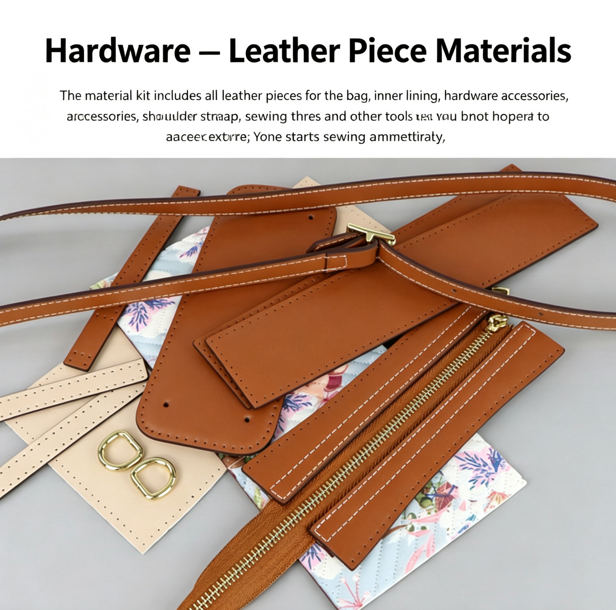 DIY Leather Crossbody Bag Kit – Beginner Top-Grain Cowhide Bag Making Kit