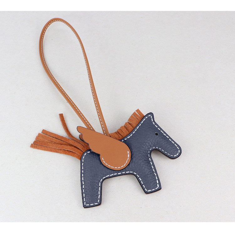 DIY Leather Angel Horse Charm Kit – Handmade Pony Keychain Bag Charm Craft Set for Beginners