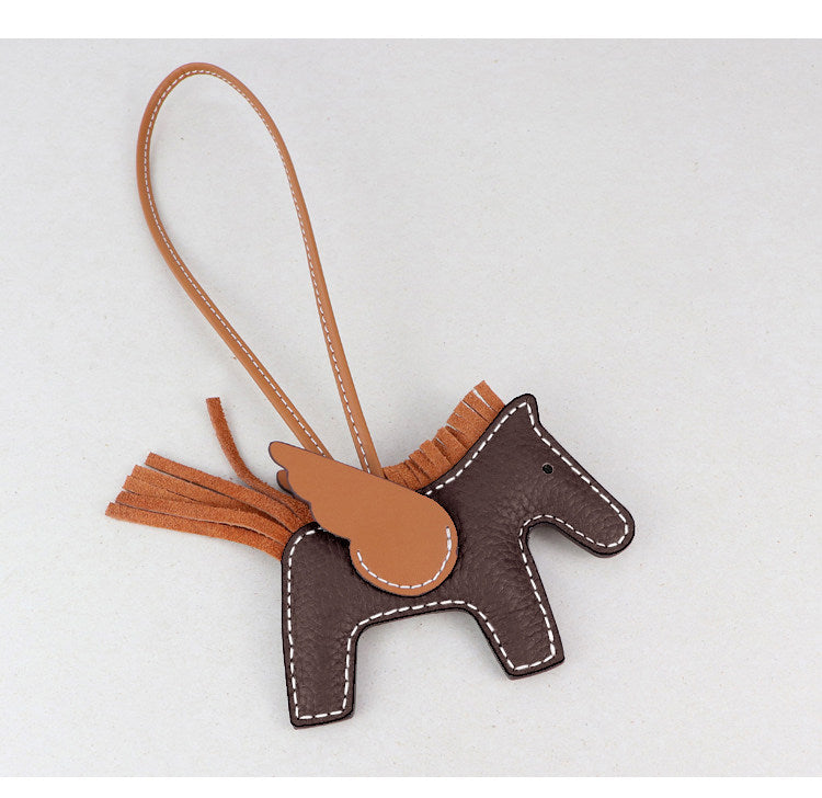 DIY Leather Angel Horse Charm Kit – Handmade Pony Keychain Bag Charm Craft Set for Beginners