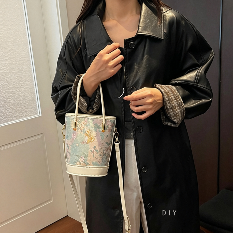 DIY PU Leather Bucket Bag Kit | Handmade Crossbody Shoulder Bag Craft Set for Beginners with Video Tutorial