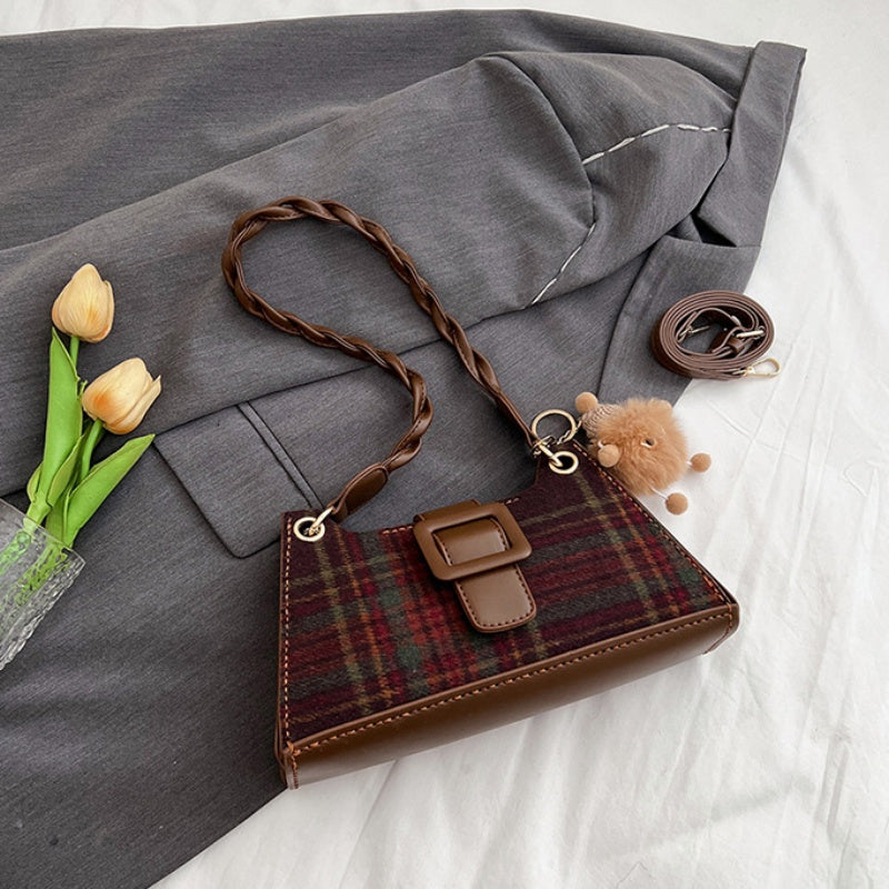 DIY PU Leather & Wool Felt Tote Bag Kit for Beginners – Pre-Cut Sewing Handbag Kit with Video Tutorial, Crossbody Shoulder Bag Craft Set