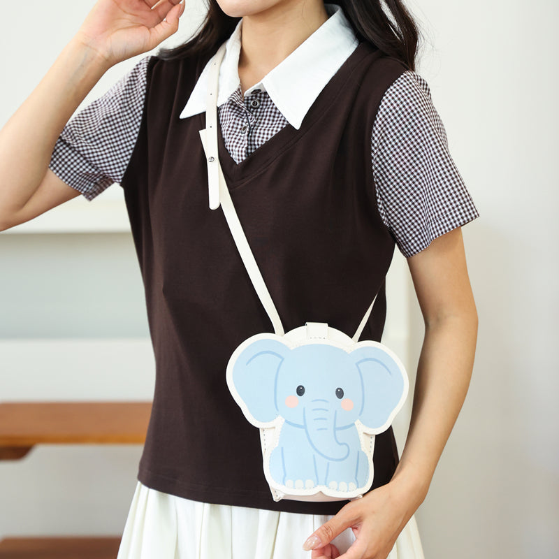 DIY Cartoon Crossbody Bag Kit for Kids & Adults | Handmade PU Leather Parent-Child Craft Sewing Kit with Video Tutorial