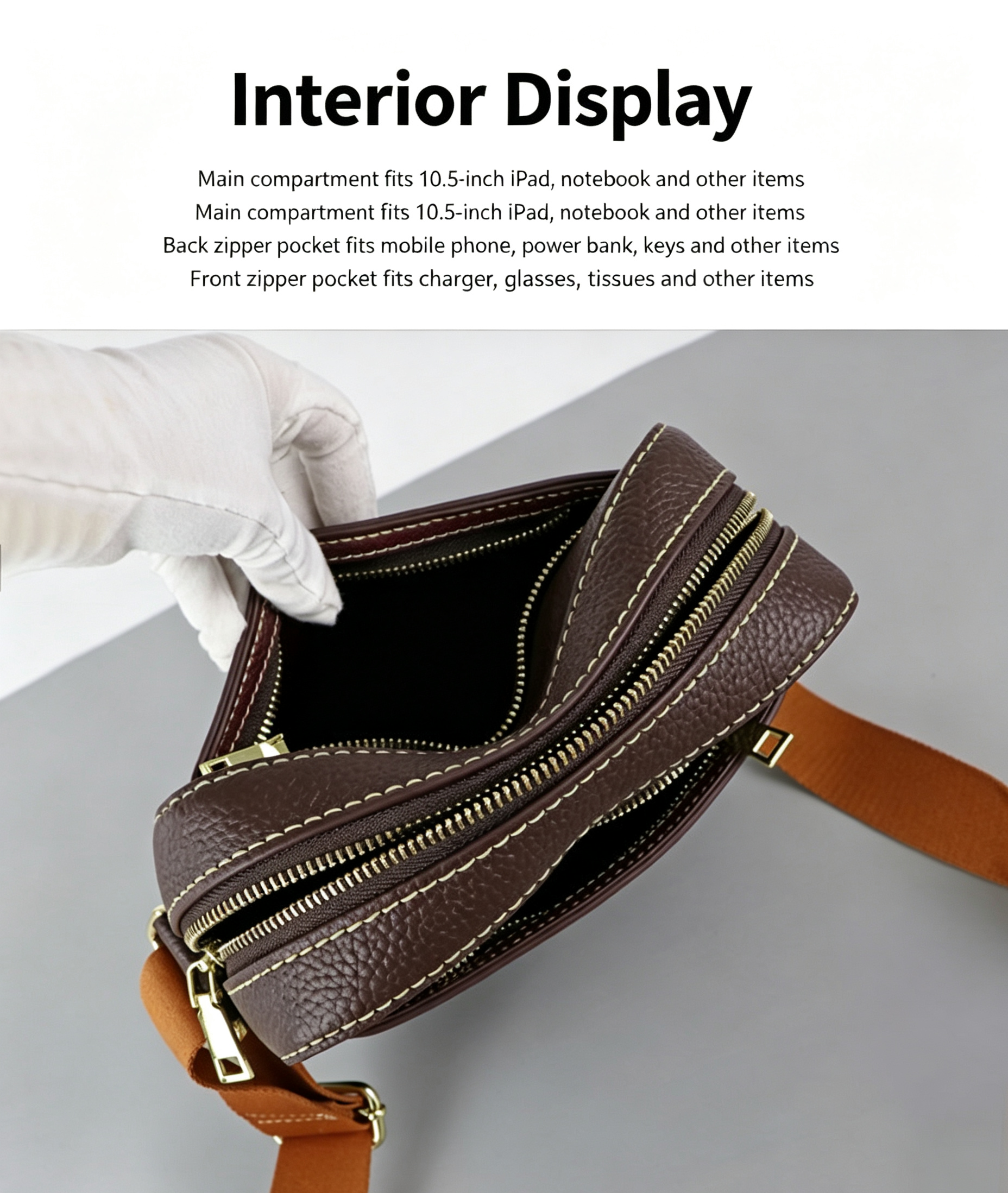 DIY Leather Crossbody Bag Kit for Beginners – Genuine Leather Shoulder Bag Making Set with Video Tutorial & Complete Materials