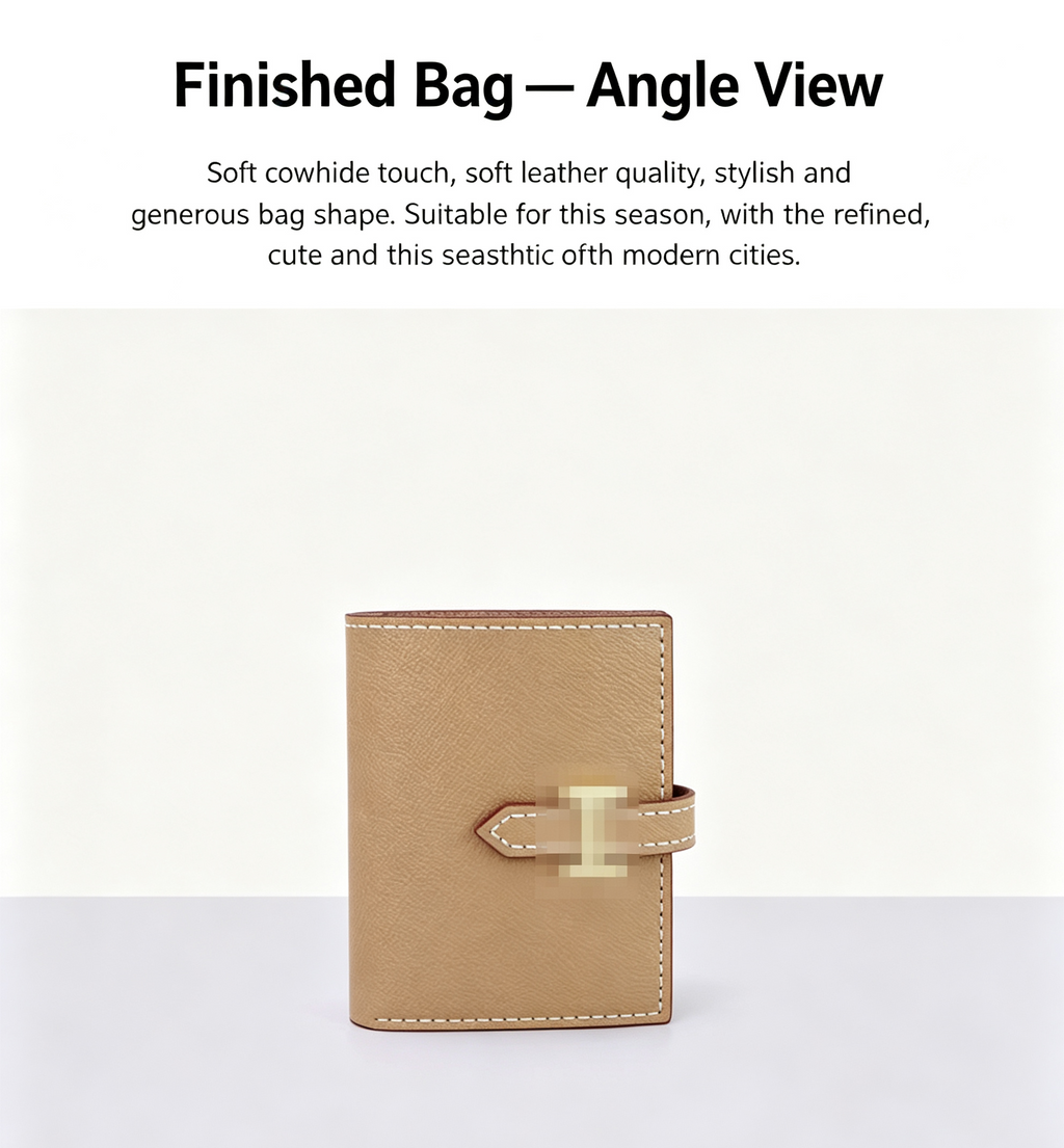 DIY Women's Leather Wallet Kit – Full-Grain Leather Card Holder & Coin Purse Making Kit