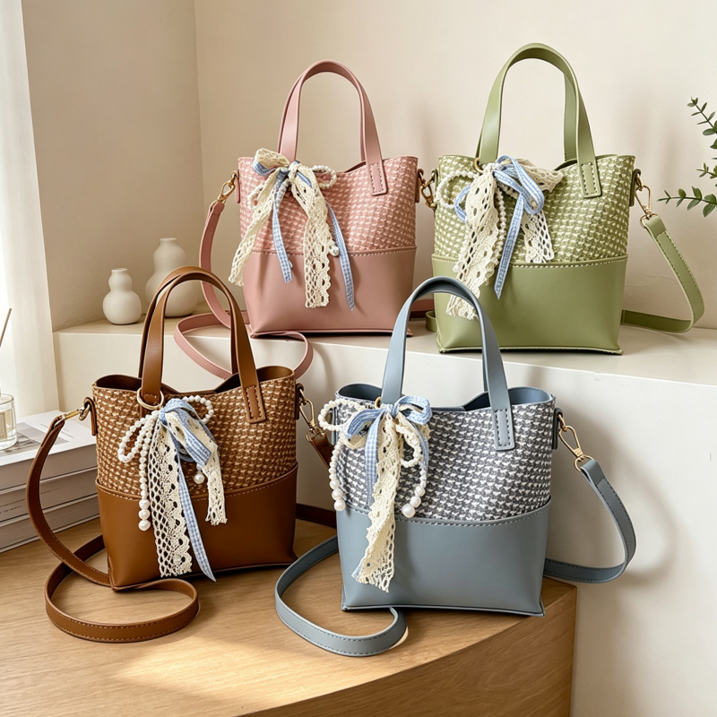 DIY PU Bucket Bag Kit for Beginners – Vintage Crossbody Shoulder Bag Making Kit