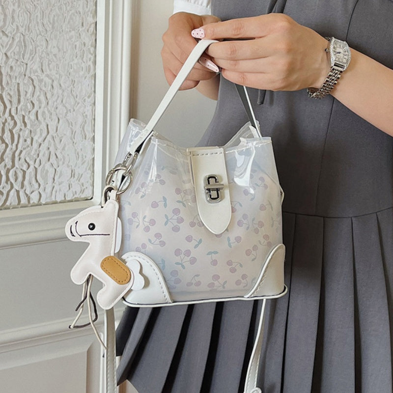 DIY Transparent Cherry Print PVC Handbag Kit | Cute Sweet Crossbody Purse Craft Set with Video Tutorial