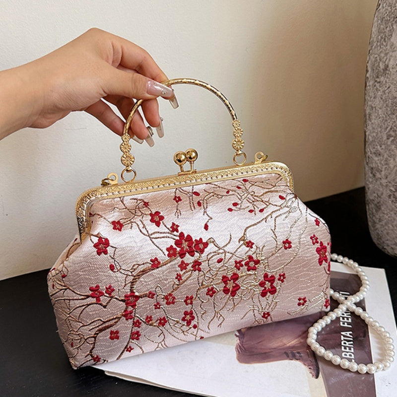 DIY Embroidered Crossbody Bag Kit for Beginners – Pre-Cut Sewing Craft Set with Video Tutorial, Handmade Floral Shoulder Bag DIY Kit
