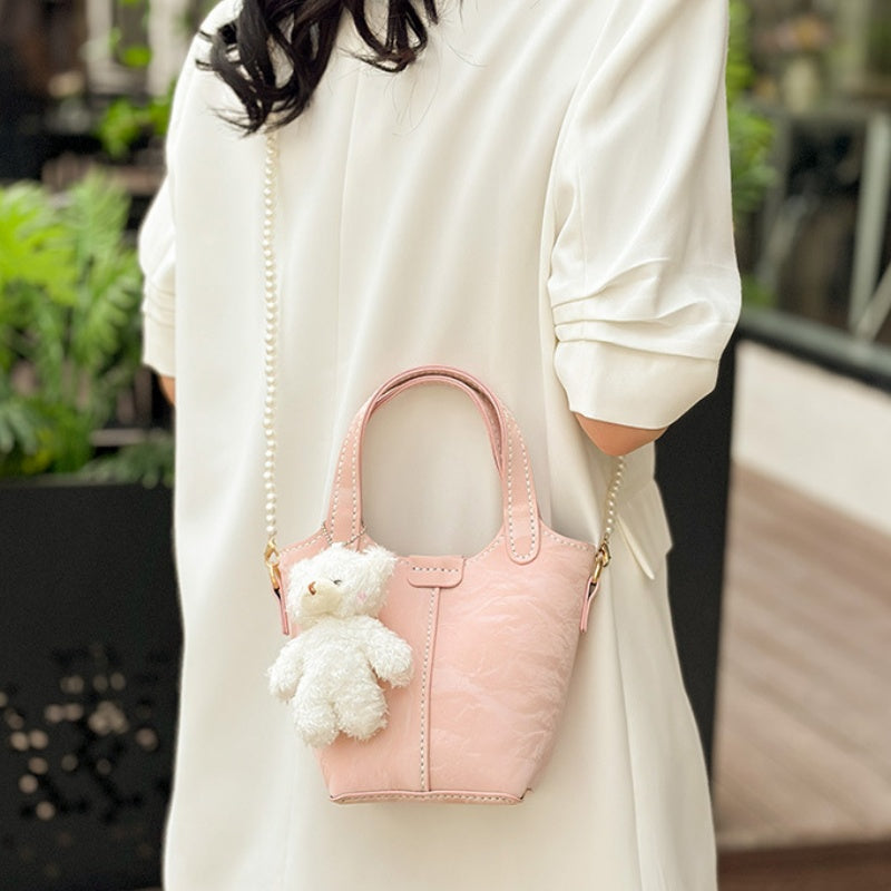DIY PU Leather Crossbody Handbag Kit for Beginners – Handmade Purse Sewing Set with Video Tutorial, Shoulder Tote Craft Gift