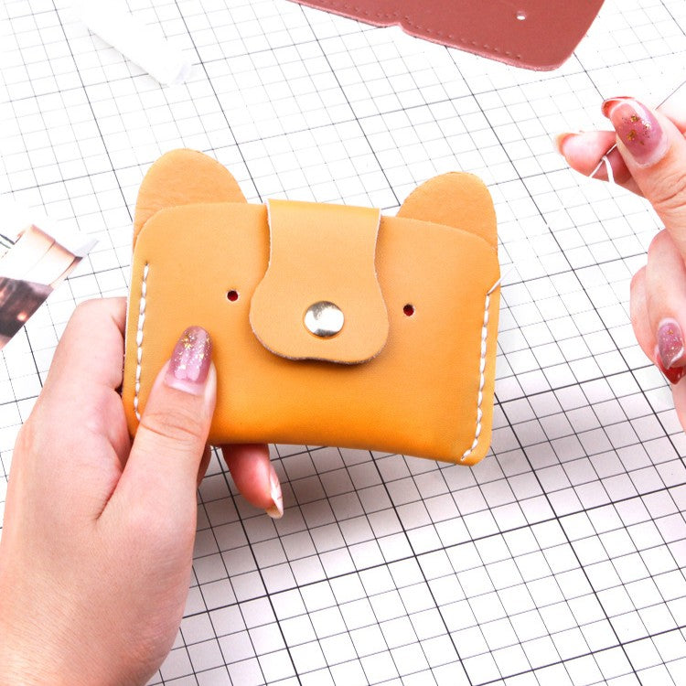 DIY Leather Card Holder Kit for Beginners – Handmade Card Wallet Craft Kit with Video Tutorial & Complete Sewing Set