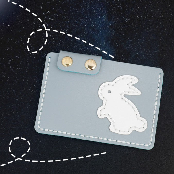 DIY Leather Bunny Wallet Kit – Handmade Colorful Leather Craft Wallet Set for Beginners