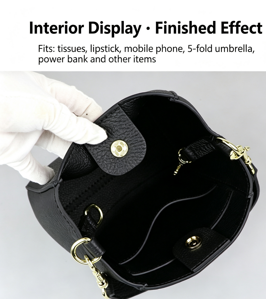 DIY Woven Leather Bucket Bag Kit – Full-Grain Leather Shoulder & Crossbody Bag Making Kit
