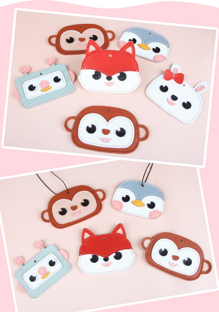 DIY Leather Animal Card Holder Kit | Handmade Cowhide Cute Wallet Craft Set for Beginners with Video Tutorial