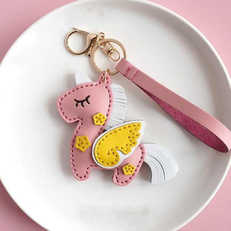 DIY Leather Unicorn Keychain Kit – Handmade Cute Unicorn Charm Craft Set with Video Tutorial