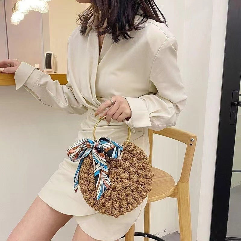 DIY Cotton Yarn Handbag Kit | Beginner-Friendly Crochet Tote Bag Set | Handmade Shoulder & Crossbody Weaving Craft Kit