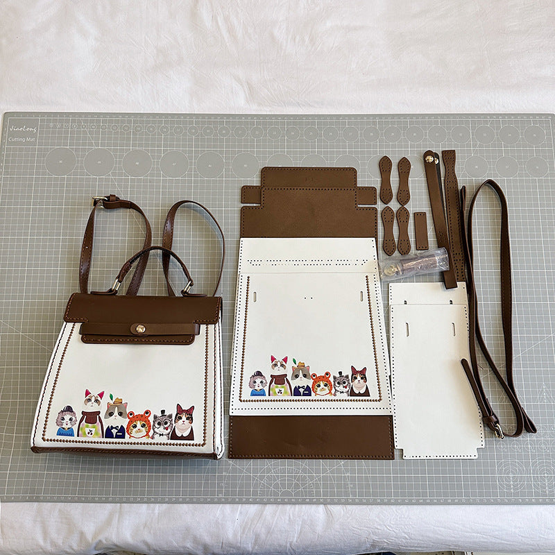 DIY PU Leather Backpack Kit for Beginners | Handmade Convertible Backpack, Crossbody & Handbag Sewing Kit with Video Tutorial