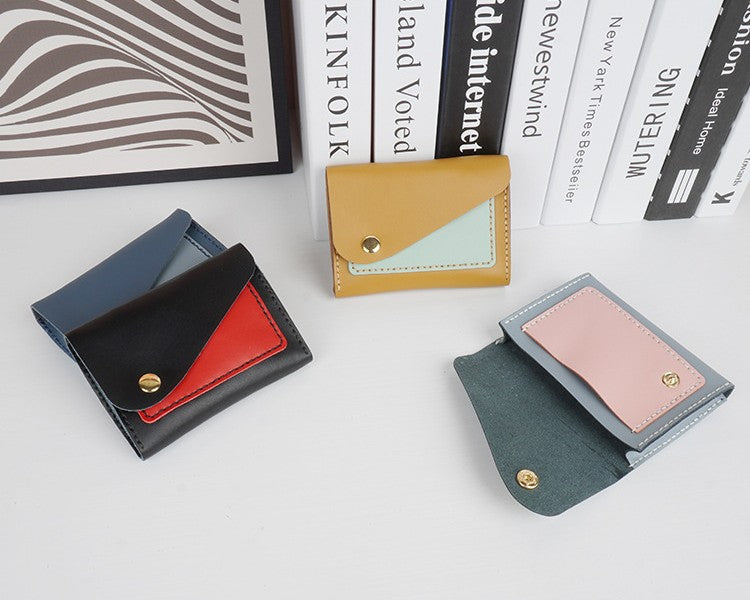 DIY Leather Coin Purse & Card Holder Kit for Beginners – Handmade Cowhide Wallet with Video Tutorial & Complete Sewing Kit