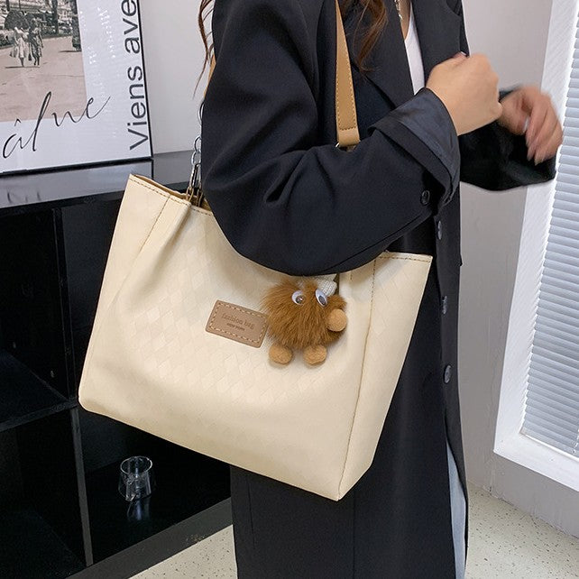 DIY PU Leather Tote Bag Kit for Beginners – Large Capacity Handbag Sewing Kit with Pre-Cut Materials, Video Tutorial & Complete Accessories