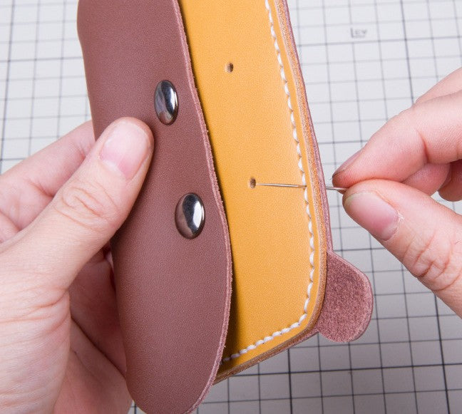 DIY Leather Card Holder Kit for Beginners – Handmade Waxed Leather Card Wallet with Video Tutorial & Complete Craft Set