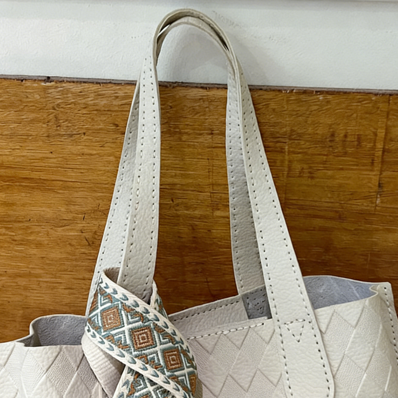 DIY PU Leather Tote Bag Kit – Handmade Shoulder Handbag Craft Kit for Beginners with Video Tutorial (Large Capacity Everyday Bag)