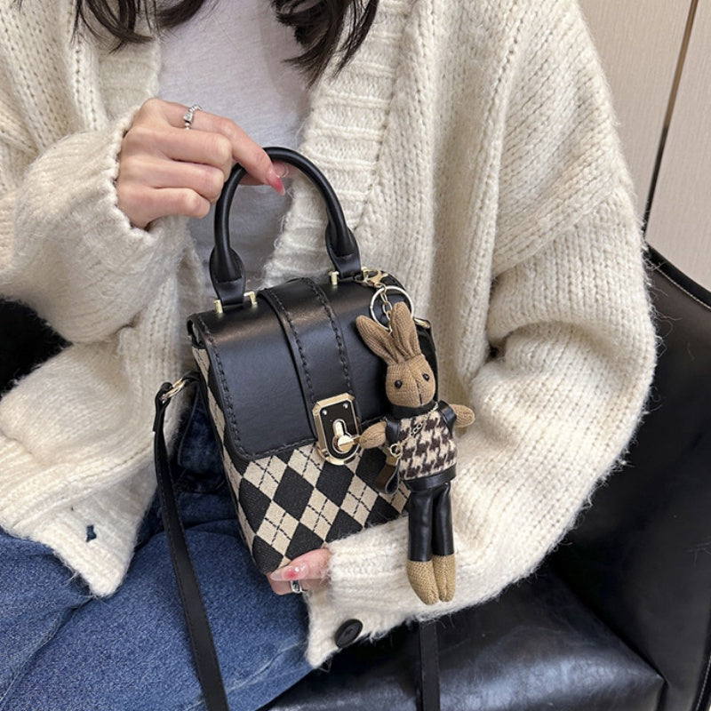 DIY PU Leather Mini Handbag Kit – Handmade Crossbody & Shoulder Bag Craft Kit for Beginners with Video Tutorial (Plaid & Cat Designs)